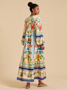 Travachic Rochie țesută cu mânecă lungă pentru femei, ideală pentru vacanțe de primăvară/vară, ținute de sărbătoare, ținute de plajă pentru femei, vacanță de primăvară, ținute de vacanță pentru femei, ținute de concert pentru femei, BOHO, Bohemia, festivaluri de muzică, vacanțe tropicale, haine romantice, topuri pentru ieșiri în oraș, ținute de seară pentru femei, toate hainele de femei, haine de toamnă, toamnă, rochii boho pentru femei - Kaki - Vizualizare 2