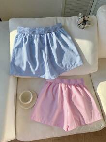 Comfortcana Quần short sọc thường ngày cỡ lớn, phù hợp cho mùa hè - Nhiều màu - Xem 2