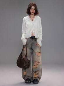 Coolane Women's Spring/Summer Date Night Concert Streetwear Textured Pleated Ruffle Blouses