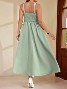 Vintamour 大码女式夏装、乡村度假太阳裙、法式复古连衣裙、绿色连衣裙 女式夏装 度假装 女式连衣裙 女式优雅太阳裙 度假连衣裙 女式端庄连衣裙 茶会连衣裙 鼠尾草绿连衣裙、薄荷绿连衣裙