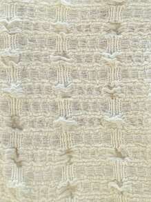 SHEIN Cream Yellow Pleated Texture Solid Color Side Slit Hem Slim Fit Camisole Maternity Dress Leisure Vacation - Apricot - View 5