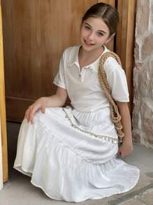 DAZY Tween Girl Fall Skirt, Back To School Clothes - White - View 6