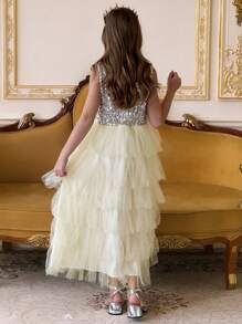 DAZY Girls' Round Neck Sleeveless Mesh Dress, Tween Girl Fall Clothes - White - View 6