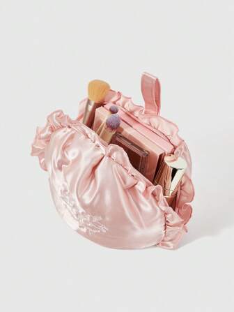 Kawaii Pink Embroidered Rabbit Travel Underwear And Intimate Organizer Bag, Bra, Panty, Sock Storage, Lightweight Cosmetic Bag, Gift, Toiletry Organizer