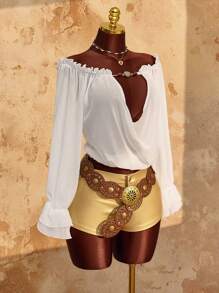 Amplova 女士时尚性感纯色镂空肩上衣