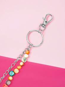 THE POWERPUFF GIRLS X SHEIN 粉色牛仔风格花朵、泡泡、毛茛图案串珠裤链 - 粉色 - 查看 3