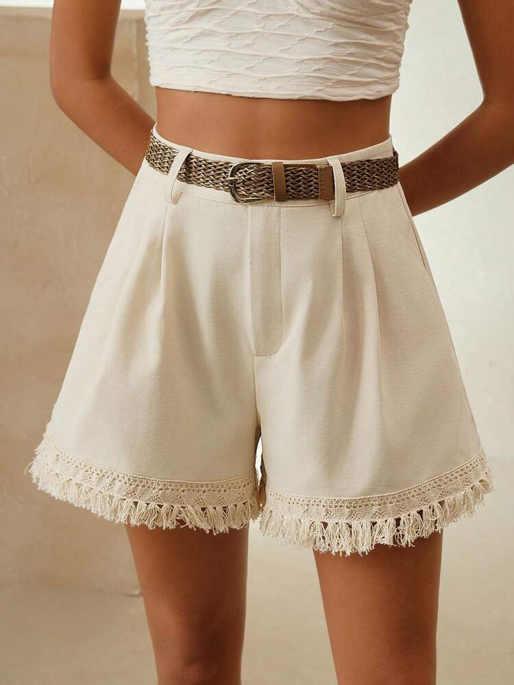 Women's High Waist Tassel Casual/Vacation Style Shorts, Summer
