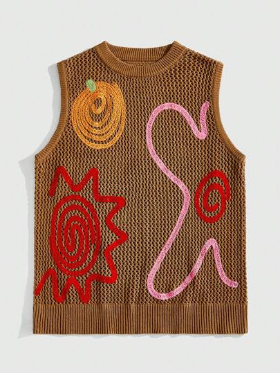 Street Life Men's Summer Casual Embroidered Knit Tank Top