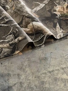 EASEVO 大码男士休闲编织树叶和树枝印花宽松短裤 - 彩色 - 查看 9