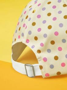 TOM & JERRY X SHEIN Mũ bóng chày chấm bi in chữ và hoạt hình có thể điều chỉnh - trắng - Xem 3