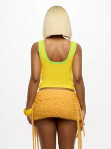 SUMWON WOMEN 欢迎天堂图案背心复古风夏季节日露脐背心Y2K时尚宣言休闲街头服饰 - 黃色 - 查看 2