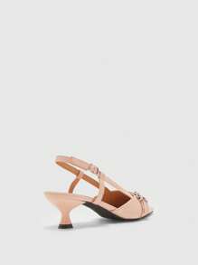 CUCCOO BIZCHIC Giày cao gót hở gót mũi nhọn thời trang cho nữ, trang phục công sở - Màu be - Xem 8