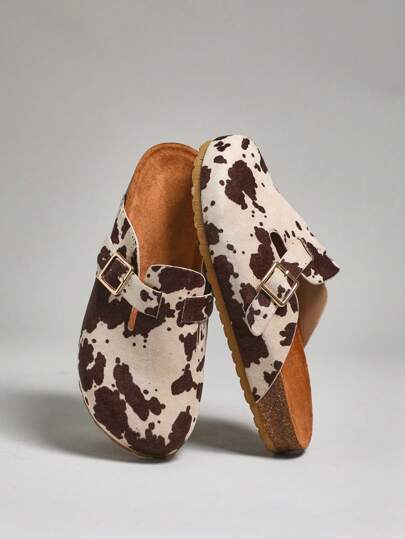 Solezae Women's Cow Print Slip On Comfort Clogs For Christmas Valentine's Day