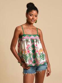 Travachic 热带印花休闲夏季吊带背心，度假，海滩 - 彩色 - 查看 3