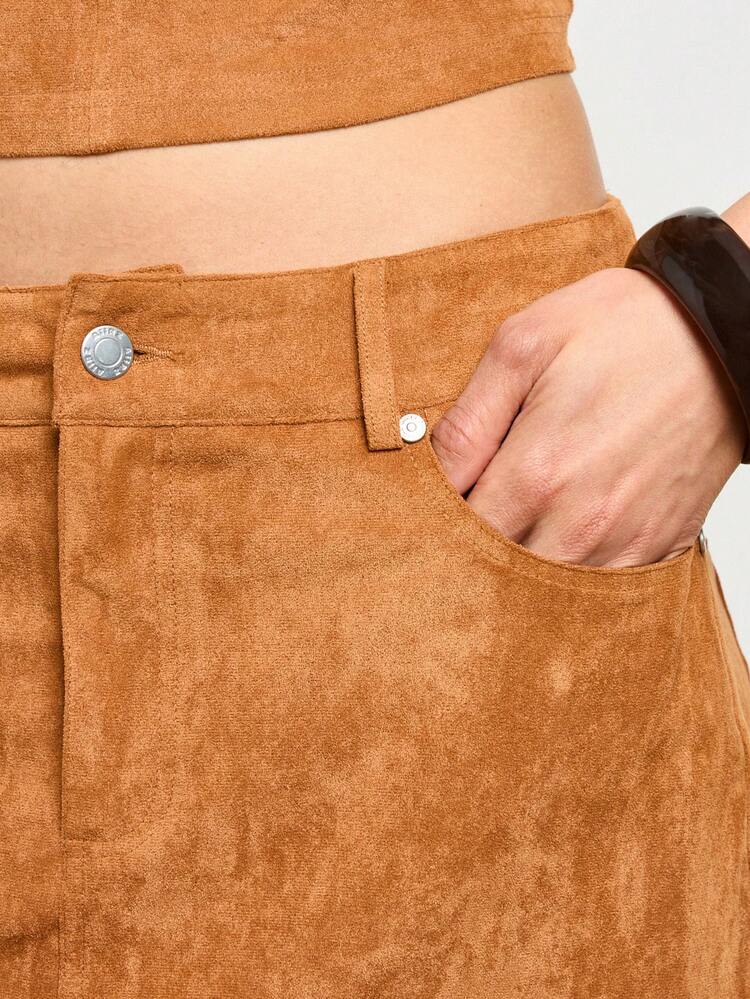 Ultra Suede High Rise A-Line Skirt