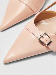 CUCCOO BIZCHIC Giày cao gót hở gót mũi nhọn thời trang cho nữ, trang phục công sở - Màu be - Xem 7