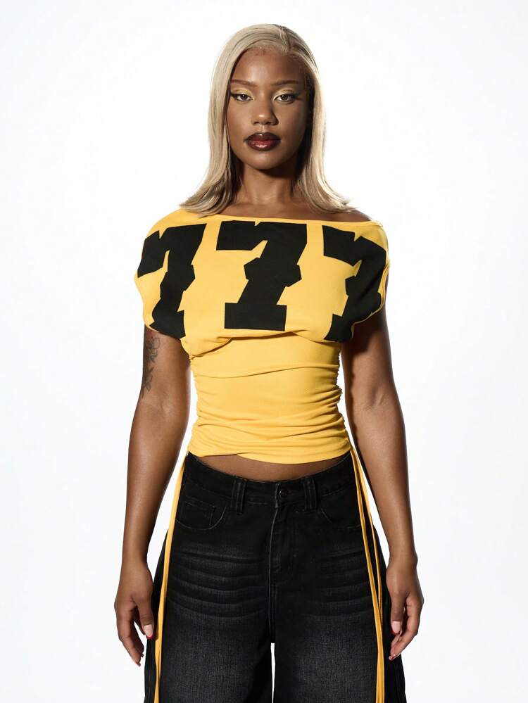 SUMWON WOMEN Off Shoulder Style Crop Top Wear Is A Women Top