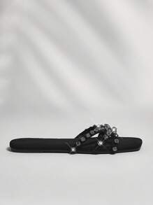 SHUZIA 女士休闲平底凉鞋适合日常穿着万圣节圣诞节秋冬