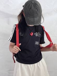 DAZY Tween Girls' T-Shirt For Fall,Back To School Clothes - Navy Blue - View 5