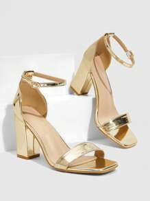 CUCCOO SZL Women's Adjustable Buckle Strap Stiletto High Heels - Gold For Christmas - Champagne - View 4