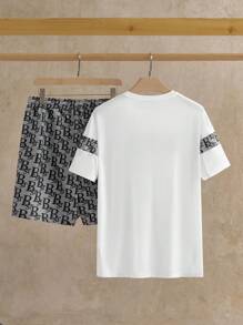 Manfinity NXTstreet Men Knitted Casual Short Sleeve T-Shirt Set - White - View 2