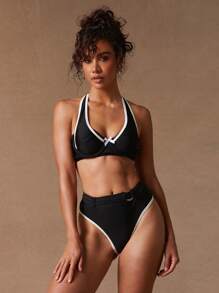 NYA SZN Swim Bikini Bottom Color Block Cheeky, Beach Poolside Casual Everyday Vacation Party Brunch Elegant Gyaru Club Going Out Sexy Concert National Tour Music Festival Summer Pastel