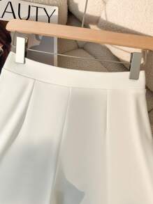 GlowEve 女士休闲纯色拉链前口袋短裤，夏季 - 白色 - 查看 5