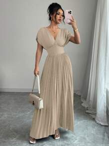 Rafferiza 女式蓝色十字结腰短款荷叶边连衣裙