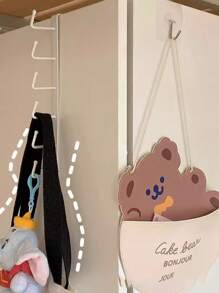 1 件/无需钻孔壁挂式搁架，带 6 个挂钩，铁艺珠宝配件收纳挂架，适用于存放钥匙扣、项链、娃娃、小雕像和其他各种小物件，储物挂钩，适用于家庭、卧室、橱柜、校园、宿舍使用，阳光旅行凉爽