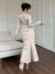 DAZY Women Two Pieces Outfits For Daily Wear - Apricot - View 3