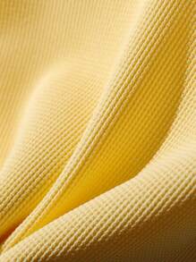 SHEIN Playful Pals Baby Girls' Casual POLO Shirt Tops, Spring/Summer Baby Yellow Shirt Toddler Dress Peter Pan Collar Yellow - Yellow - View 6