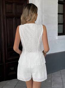 Pariaura Conjunto de dos piezas para mujer para uso diario - Blanco - Ver 2