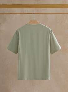 Manfinity NXTstreet 3pcs Pack Men's Solid Color Knitted Short Sleeve Casual T-Shirt - Green - View 3