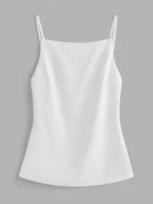 SHEIN EZwear 2 件女士休闲露背细肩带吊带背心，适合夏季度假 - 彩色 - 查看 8