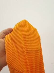 Slaydiva 新款春夏休闲基础款运动风露背U领大摆橙色罗纹针织女式加大码迷你连衣裙，婚礼宾客礼服 - 橘色 - 查看 7