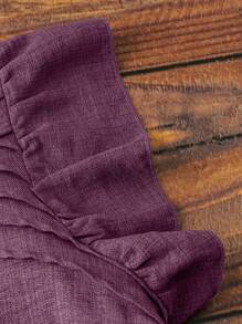 SHEIN Clasi Women's Casual Asymmetrical Pleated Decoration Cap Sleeve Ruffle Collar Blouse, Spring/Summer Women's Casual Elastic Waist Side Pockets Straight Leg Ankle Pants, Spring/Summer