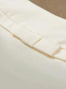 GENKIRA New Minimalist Commuter Bow Decor Bodycon Mini Skirt For Women - Beige - View 7
