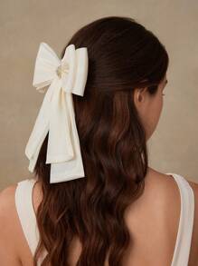 MOTF PREMIUM OVERSIZED DUAL LAYER BOWKNOT HAIRCLIP - Beige - View 5