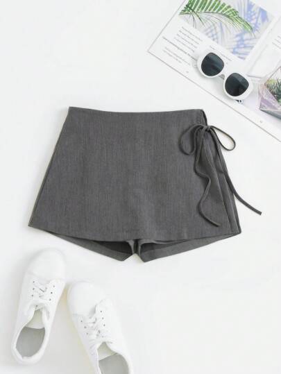 Sweetra 法国秋季新款简约流行时尚舒适显瘦淑女优雅系带女短裤