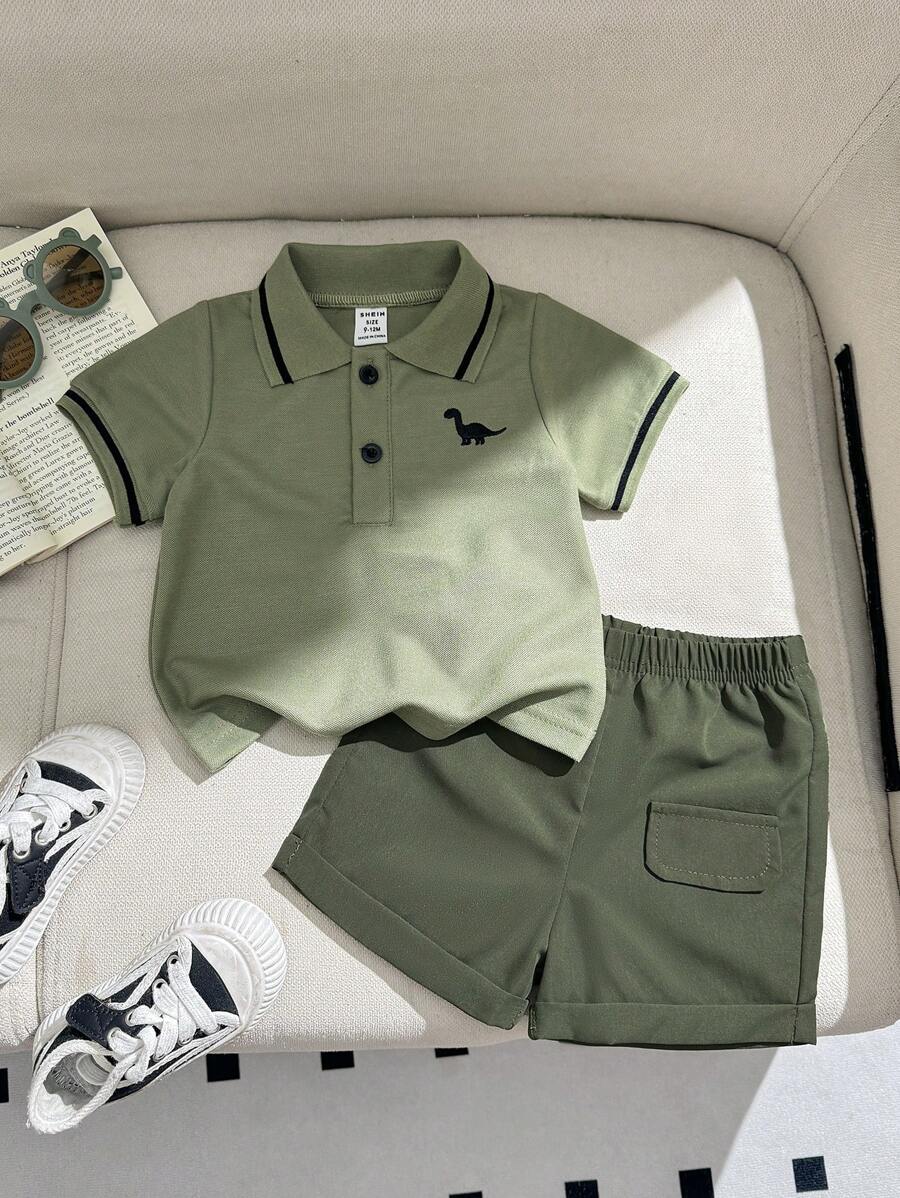 Souflis Souflis Baby Boy / Infant / Toddler Casual Academy Style Polo Shirt + Shorts 2pcs Set, Spring/Summer