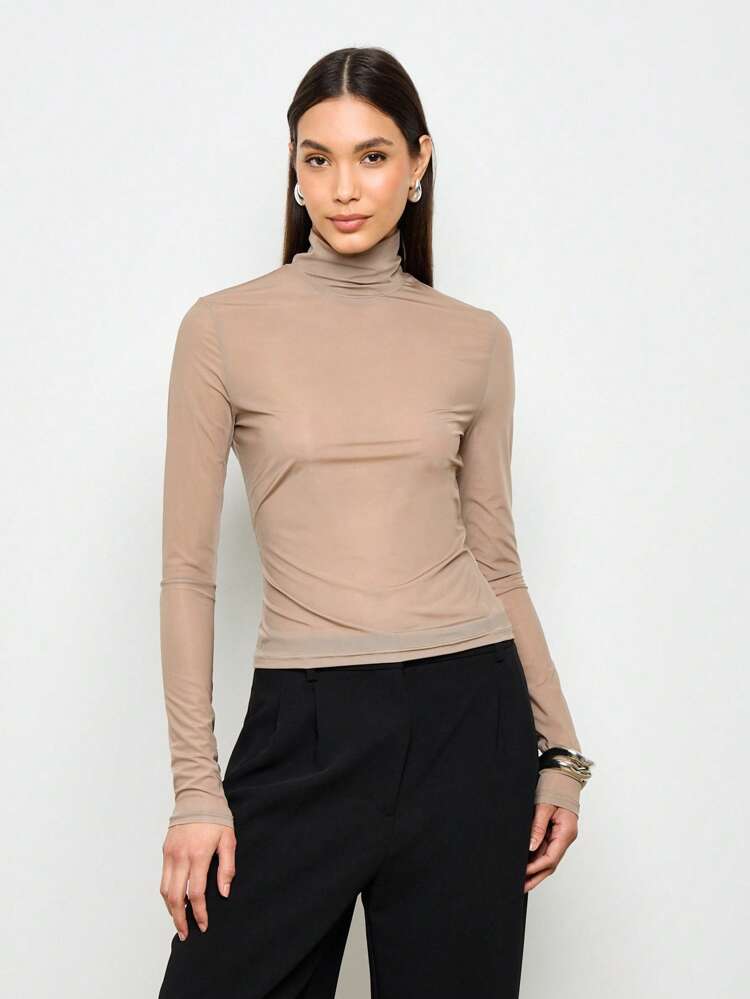 Women Tops: Ultra Soft Fitted Turtleneck Layer