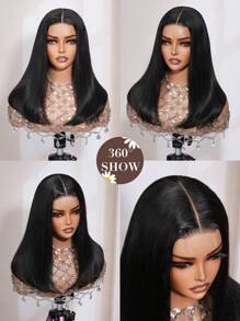 鲍勃假发 180% 密度 2x6 透明蕾丝前假发 真人发直发 预拔无胶鲍勃假发 女士适用 - SNatural - 查看 5