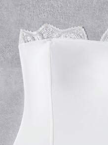 Bonvoyette Bộ đồ bơi một mảnh thanh lịch dành cho nữ có dây đeo vai bằng ren có thể tháo rời - trắng - Xem 5