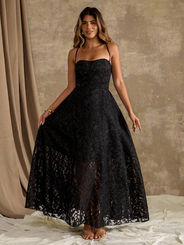 Roveilla Abiti da donna eleganti, adatti per invitati a matrimoni, laureandi, occasioni romantiche, serate formali, feste di compleanno, eventi estivi. Vestito lungo con spalline sottili, tessuto strutturato, stile semplice e raffinato. Vestito sexy a vita segnata, elegante per le donne