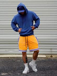 DAZY 男士字母印花落肩长袖休闲连帽衫，秋季