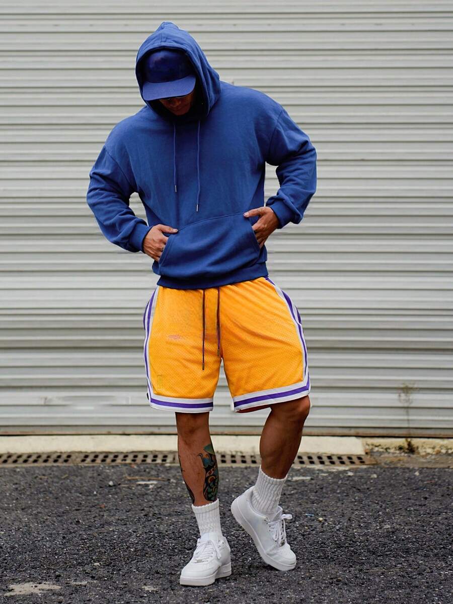 DAZY 男士字母印花落肩长袖休闲连帽衫，秋季