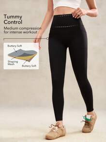 OutZeal Quần legging thể thao nữ màu đen, thích hợp tập luyện Pilates, định hình vòng eo, nâng mông, có túi. - màu đen - Xem 2