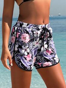 Swim SPRTY 女士花卉印花休闲运动短裤 - 彩色 - 查看 5