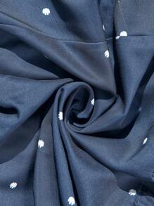 EMERY ROSE 夏季大码V领全印花无袖连衣裙 - 藏蓝色 - 查看 5