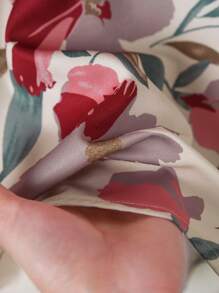 Rusticease 女士优雅褶皱V领杏色短袖衬衫 - 彩色 - 查看 4